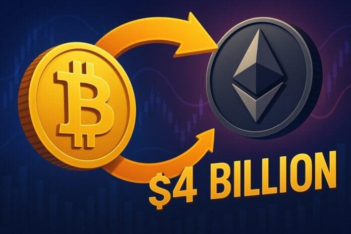 “中本聪时代的鲸鱼将 35,991 个 BTC 兑换成 886,371 个 ETH：约 40 亿美元的行动震动了市场”